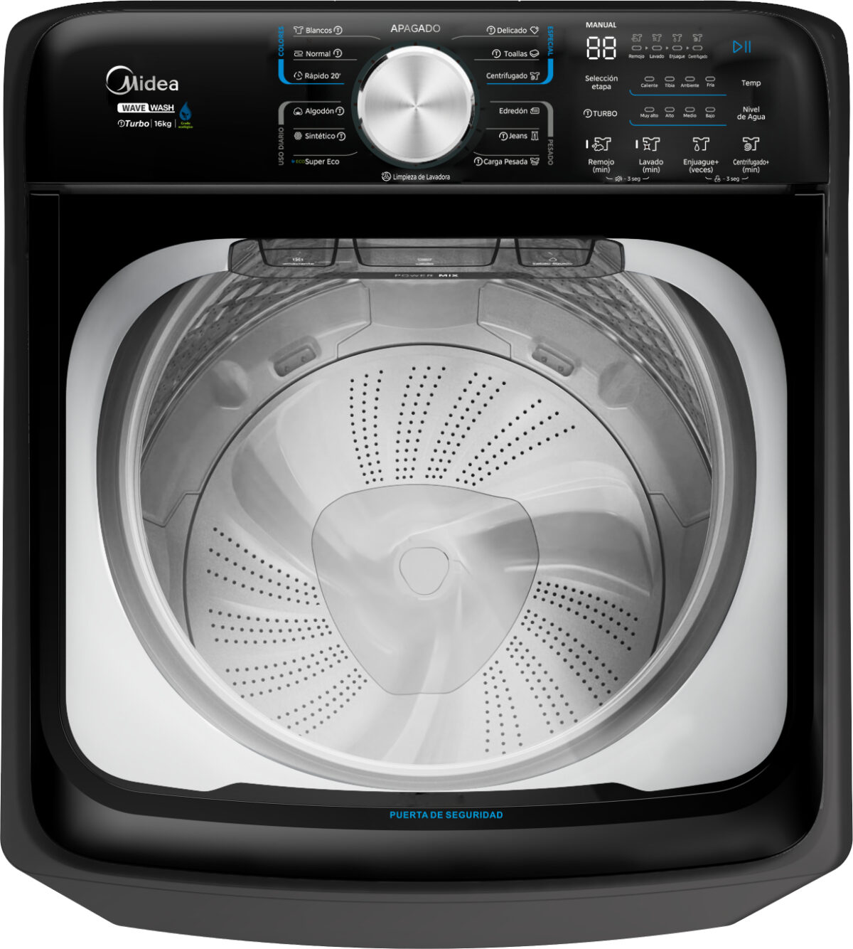 LAVADORA MIDEA MA512W160/T-CO CARG SUP AUTOM.16Kg/35Lbs WAVE WASH - Image 7